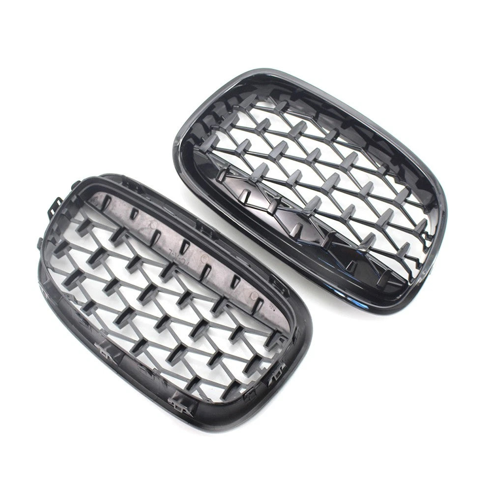 Gloss Black Diamond Meteor Front Kidney Grill Fit BMW 1 Series F20 F21 2011-14