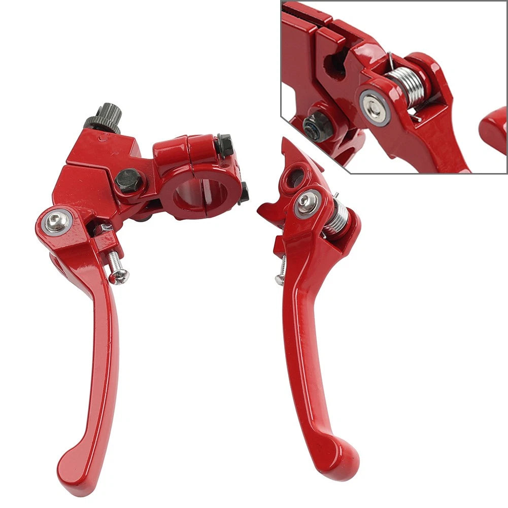 Brake Clutch Levers Red For Dirt Bike 50cc 125cc 22mm 7/8 Inch Handlebar