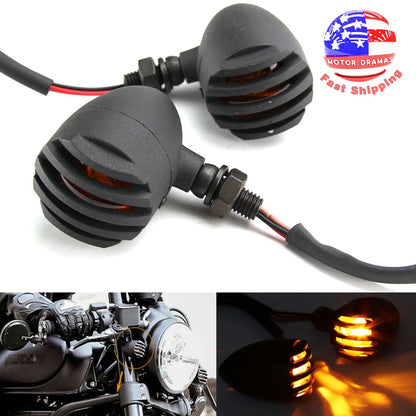 2x Motorcycle Bullet Brake Turn Signal Tail Light For Harley Chopper Bobber Cafe