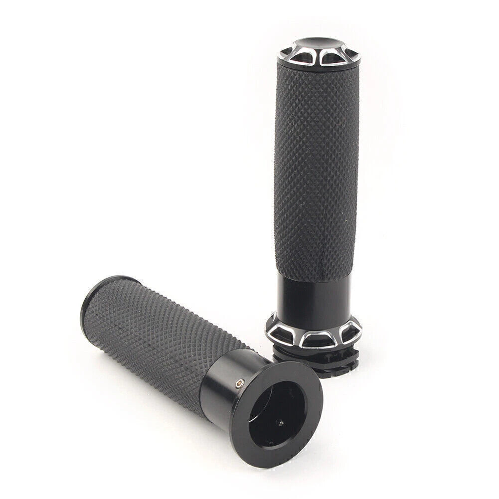1" Handle Bar Hand Grips 25mm Black Fit Harley Touring Sportster XL883 XL1200