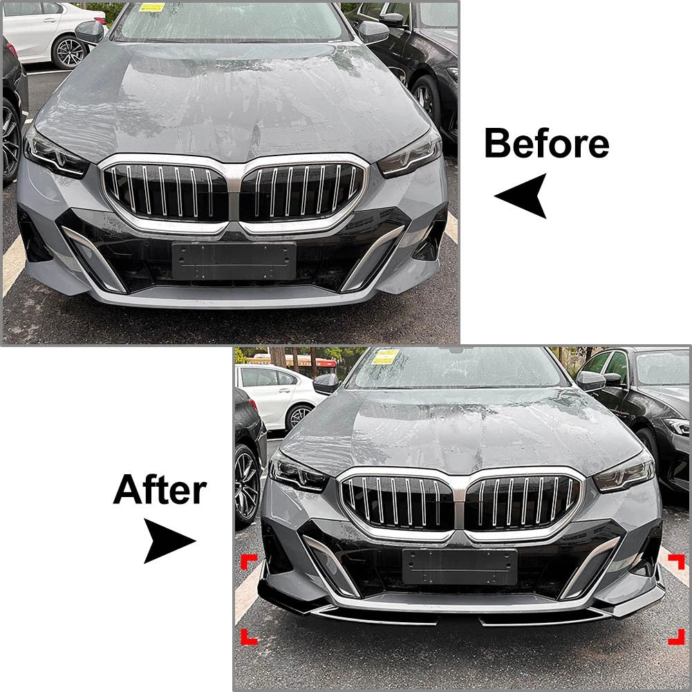 Front Bumper Splitter Spoiler Lip For BMW 5 Series I5 G60 G61 M Sport 2024+