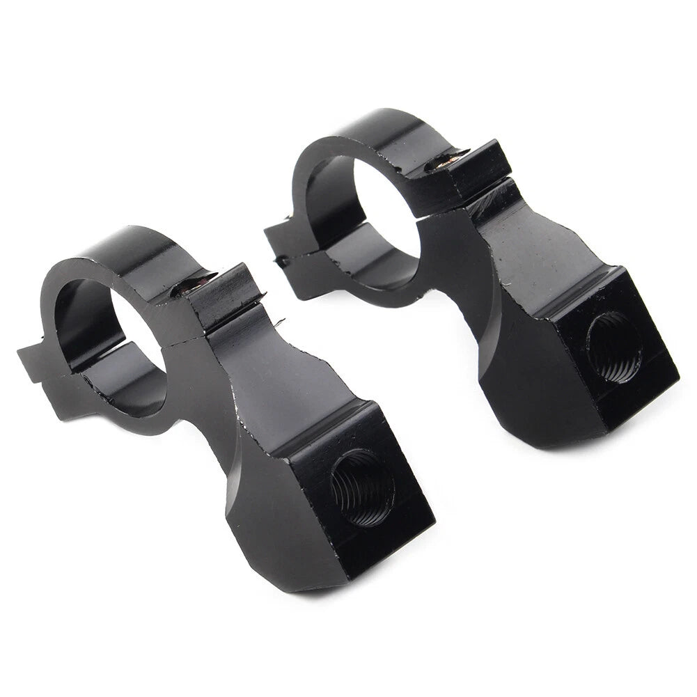 10mm Thread 7/8" Bike Handlebar Rearview Mirror Mount Bracket Clamp Motor Black
