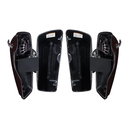 4" Stretched Saddlebags For Harley Touring 2014-23 Midnight Crimson/Vivid Black