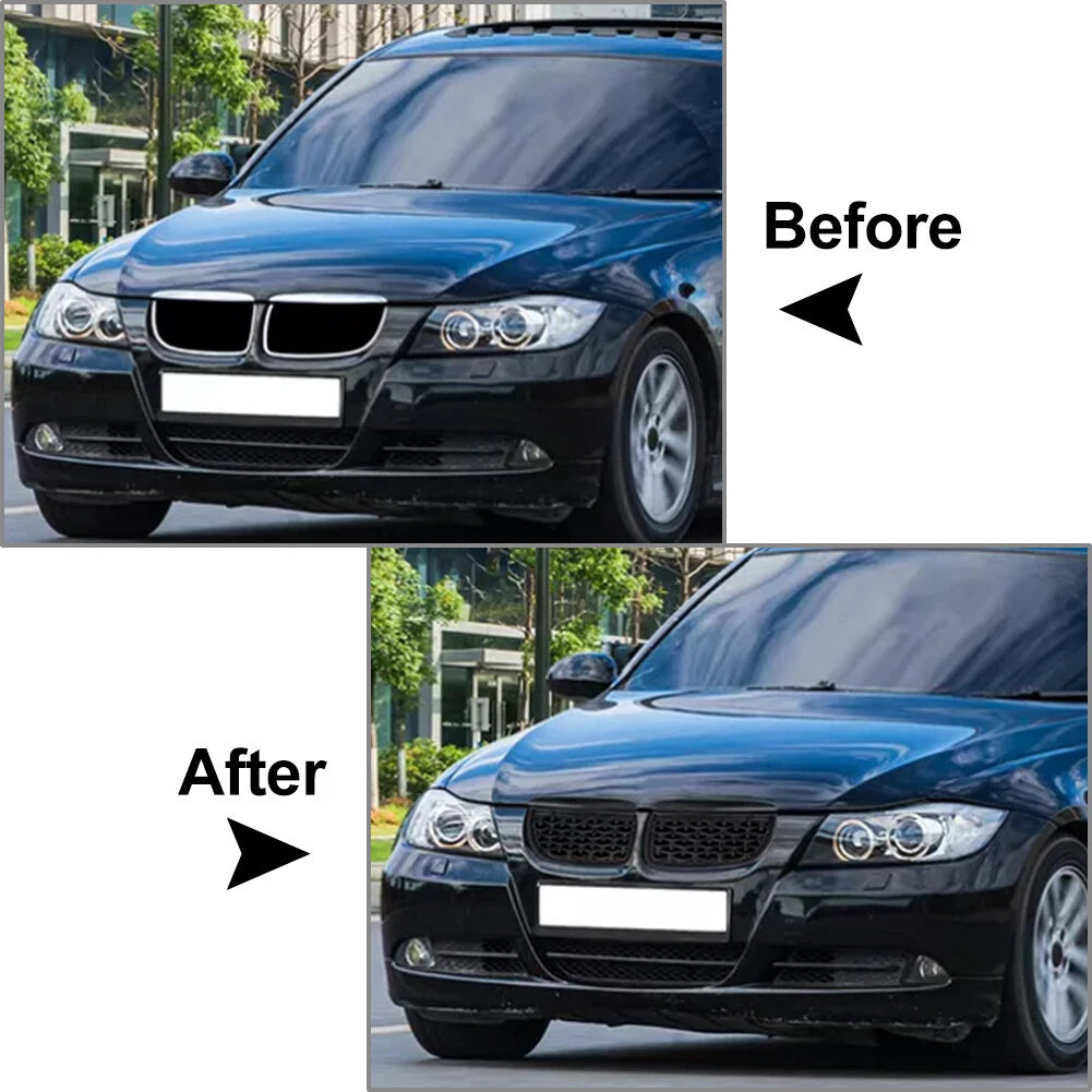 Diamond Black Front Kidney Grill Grille For BMW 3 Series E90 2005-2008 E91