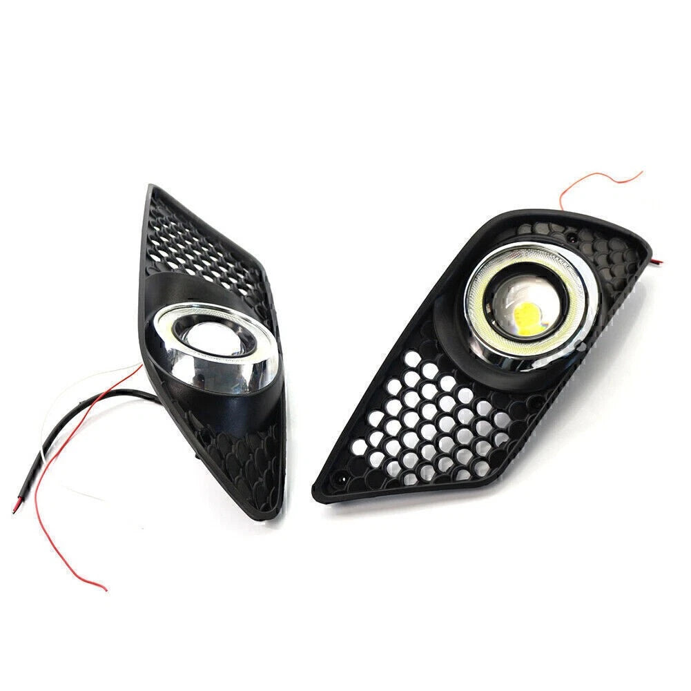 Pair Front Bumper FogLight Grill with light For Mercedes Benz C CLASS W204 08-10