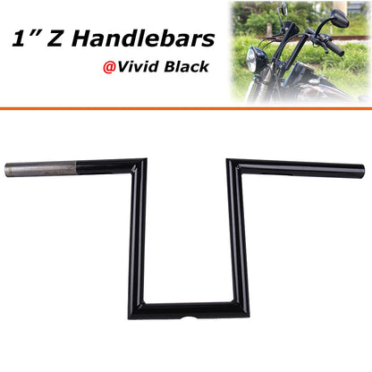 Motorcycle 10-1/2" Rise 1" Ape Hanger Z-Bar Handlebar For Harley Sportster Dyna