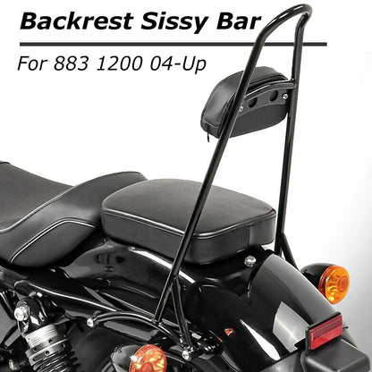 Detachable Sissy Bar Backrest Cushion Pad Black For Harley Sportster XL 883 1200