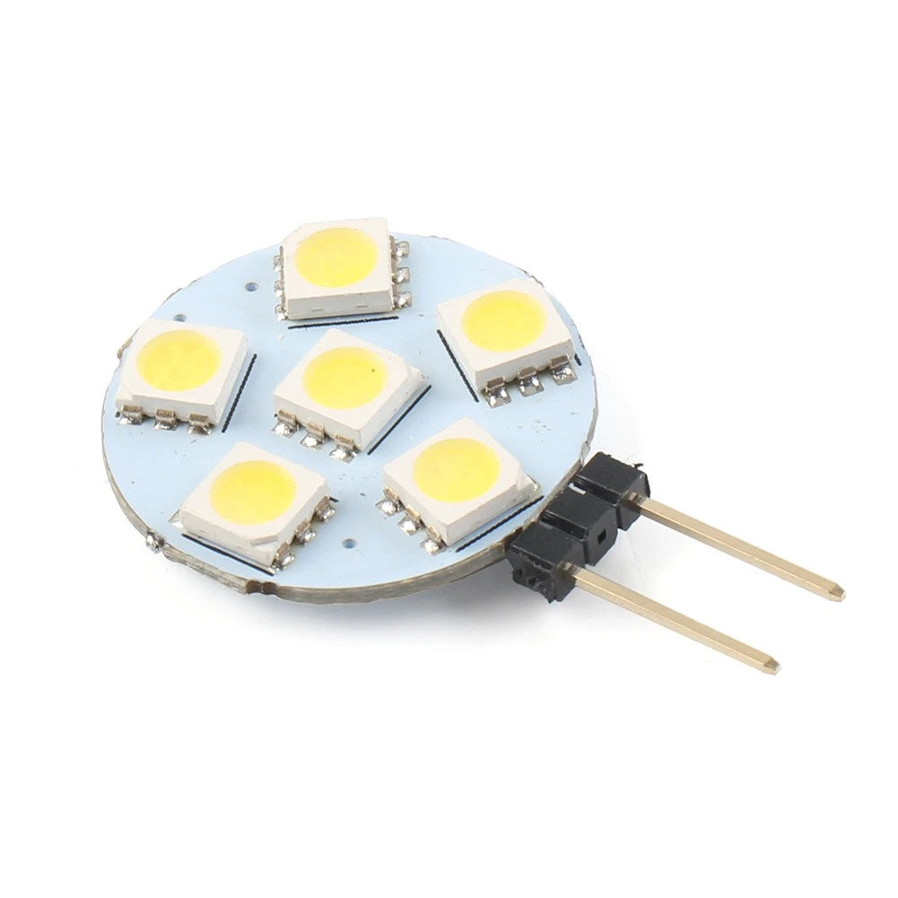 1 pc DC12V G4 Super Bright Flat Light 5050 SMD 6 LED Bulb Lamp White Light