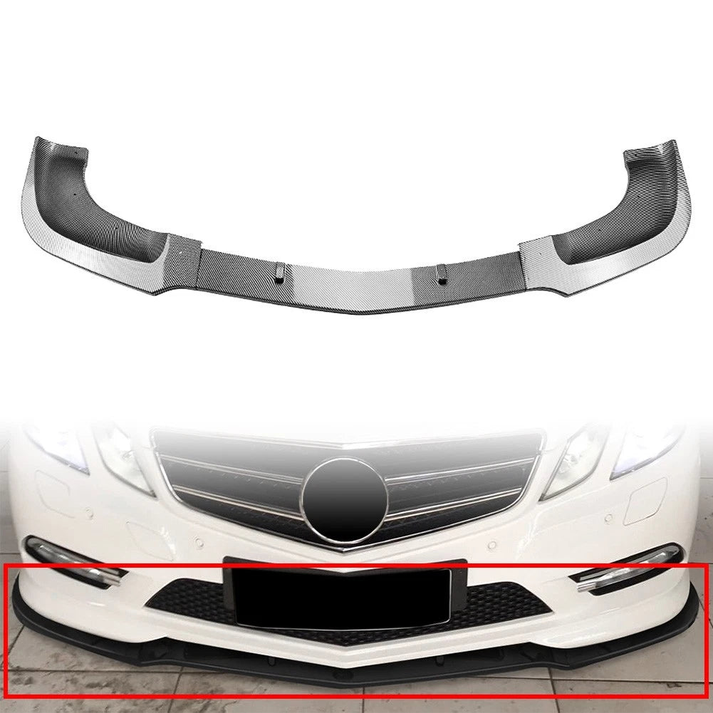 Carbon Look Front Bumper Lip Spoiler For Benz E Class Coupe C207 W207 2009-2012