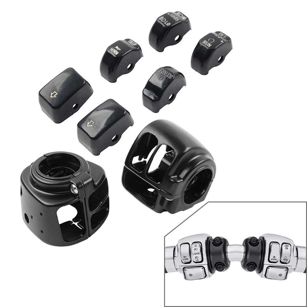 Hand Control Switch Housing Cover W/ Button Cap For Harley Vrod Dyna Sportster