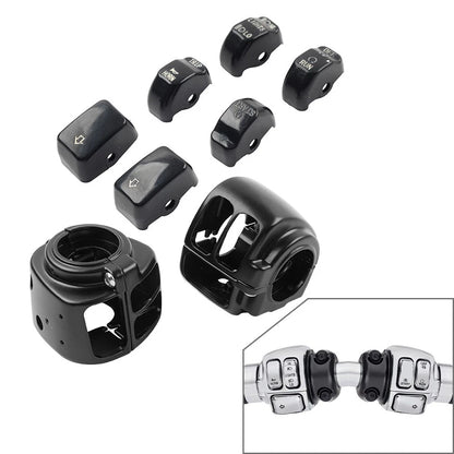 Hand Control Switch Housing Cover W/ Button Cap For Harley Vrod Dyna Sportster