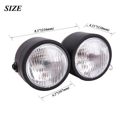Twin Headlight Double Dual Lamps For Harley Softail Street Fighter Dirt Bike