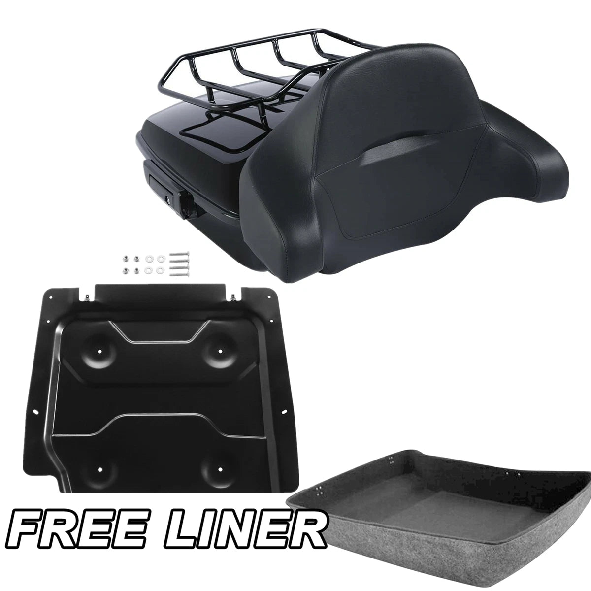 Chopped Trunk Backrest Rack Base Plate Fit For Harley Street Road Glide 2014-Up