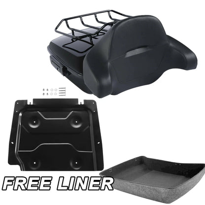 Chopped Trunk Backrest Rack Base Plate Fit For Harley Street Road Glide 2014-Up
