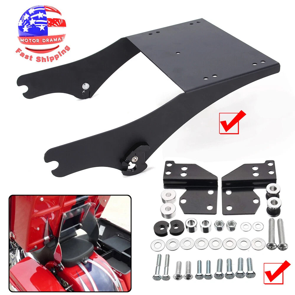 Pack Trunk Mount Rack w/ Docking Kit For Harley Tour Pak Touring Road King 97-08