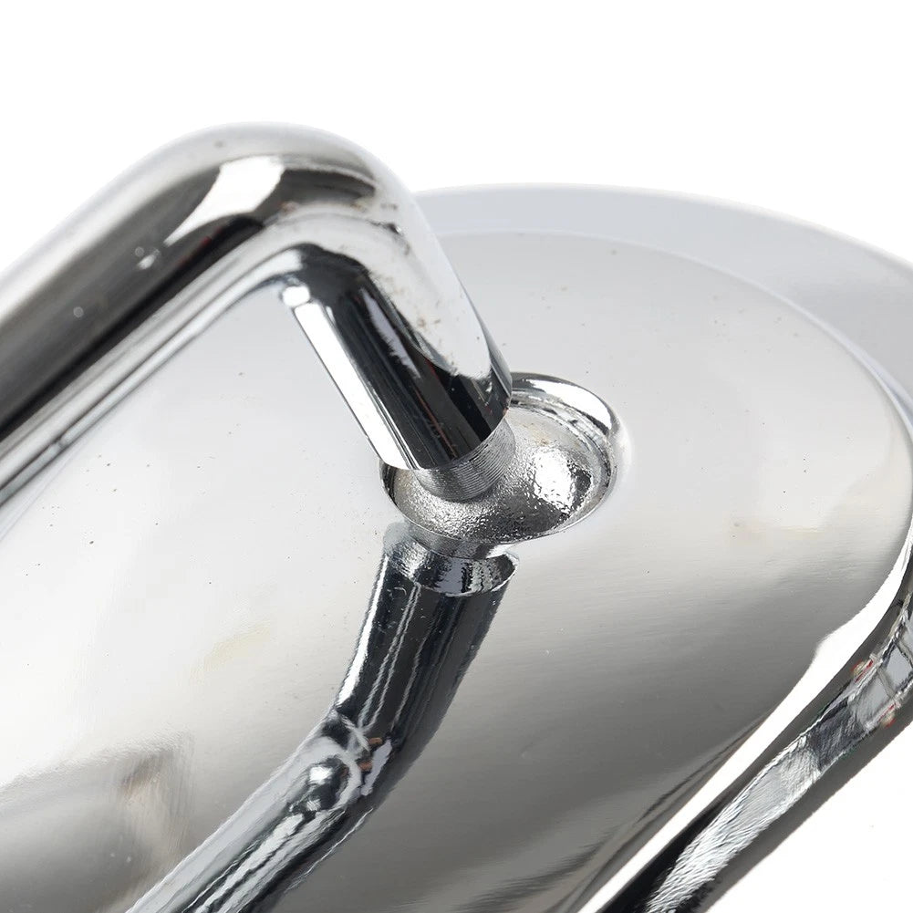 Chrome Motorcycle Short Stem Rearview Side Mirrors For Harley Electra Glide FLHT