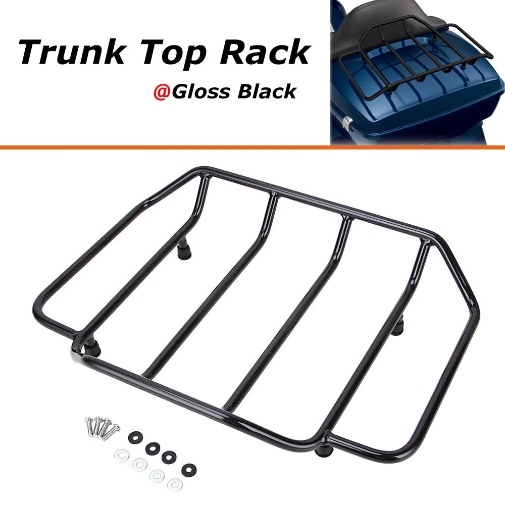 Black Tour Pack Pak Top Trunk Luggage Rack For Harley Touring Model 1988-2020 US