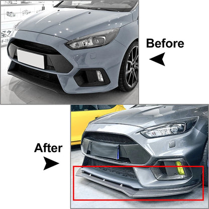 Front Bumper Spoiler Splitter Lip For Ford Focus RS MK3 2015-2018  Glossy Black