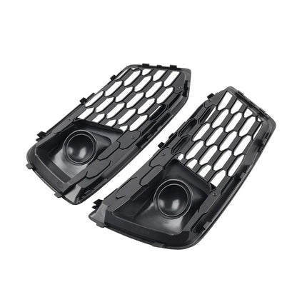 1 Pair Front Bumper Fog Light Grille Cover For Audi Q5 2018-2020 Glossy Black