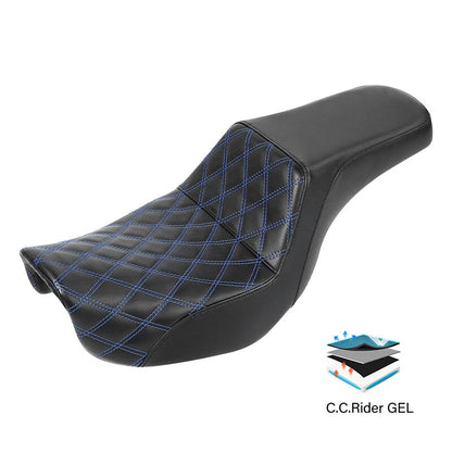 Driver Passenger Step-up Gel Seat Fit For Harley Dyna Super Wide Glide 06-17 16