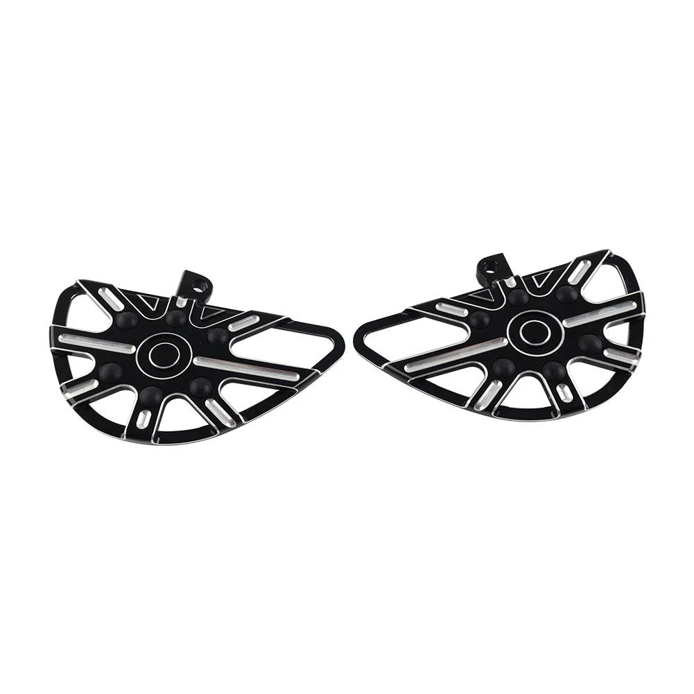 2x Black Motorbike Rear Passenger Footrest Floorboard For Harley Touring Softail