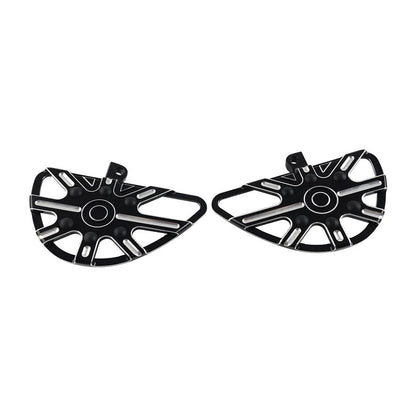 2x Black Motorbike Rear Passenger Footrest Floorboard For Harley Touring Softail