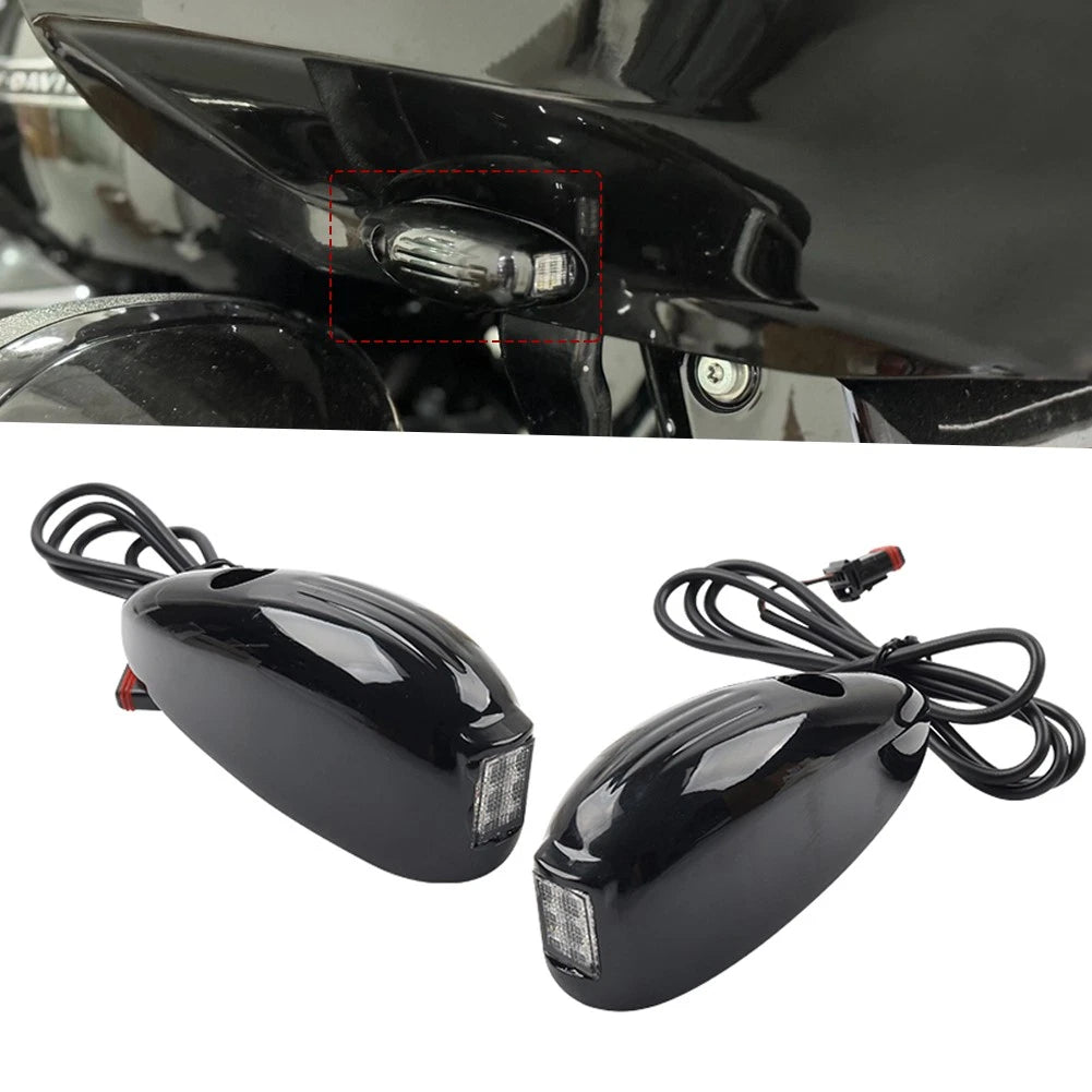 Front Turn Signal Light Black For Harley Road Glide FLTRX FLTRU FLTRK 2015-2024