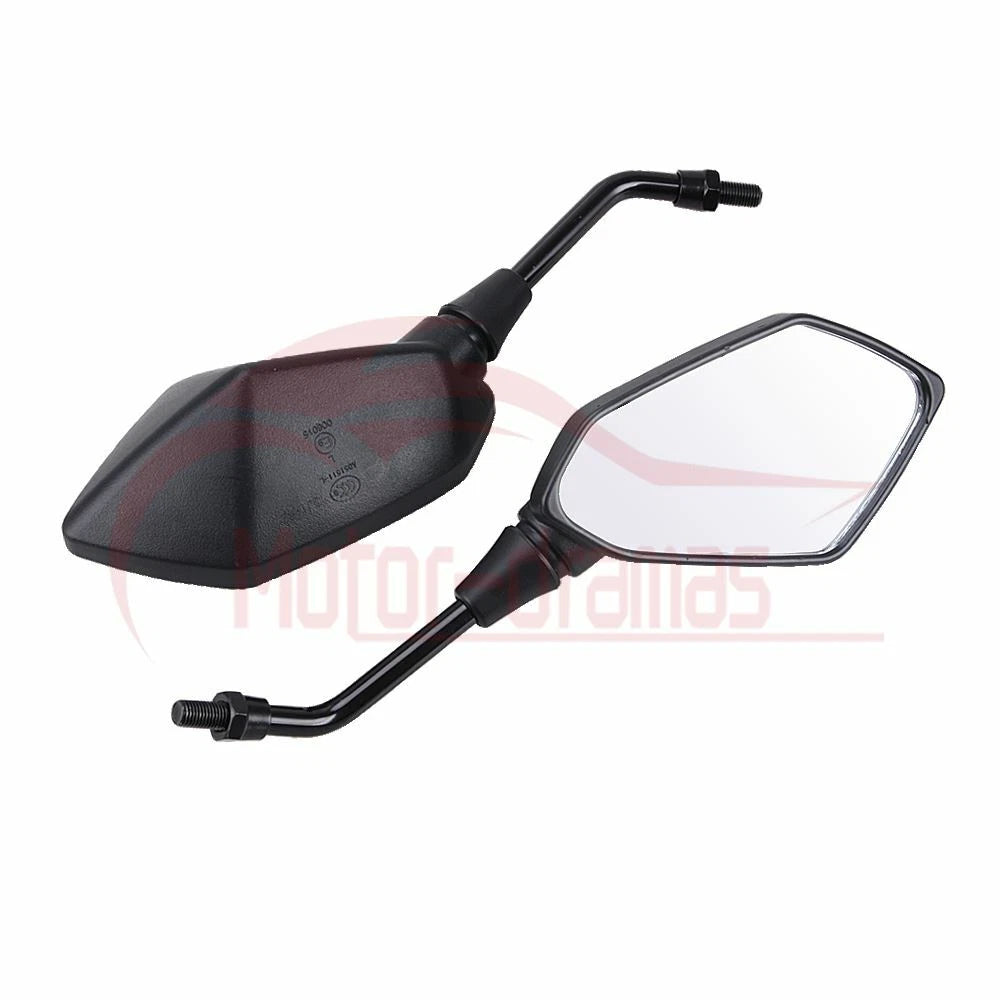 10mm Motorcycle Rearview Side Mirror Set for Kawasaki Suzuki Honda Motorbike