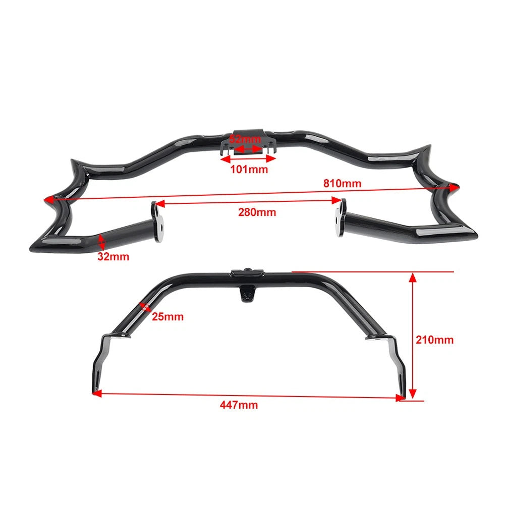 Gloss Highway Engine Guard Crash Bar Fairing Support For Harley Road Glide 15-23