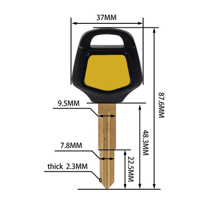 1Pcs Black Uncut Blade Blank Key For Honda Gold Wing GL1800 2001-2012 2010
