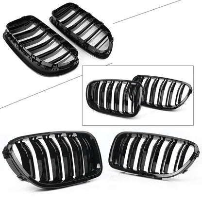 2x Front Grille Grill Kidney Gloss Black For BMW 5-Series F10 F11 M5 528i 530i
