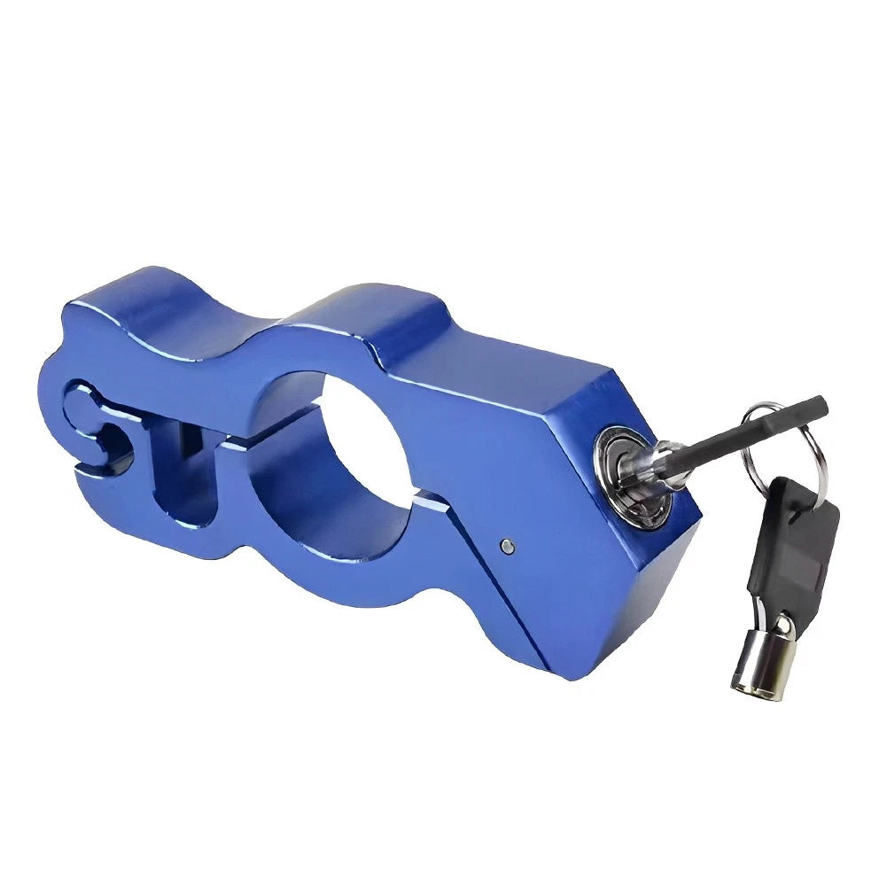 Blue Motor Handlebar Lock Anti-Theft Grip Throttle Security Bike Scooter ATV US