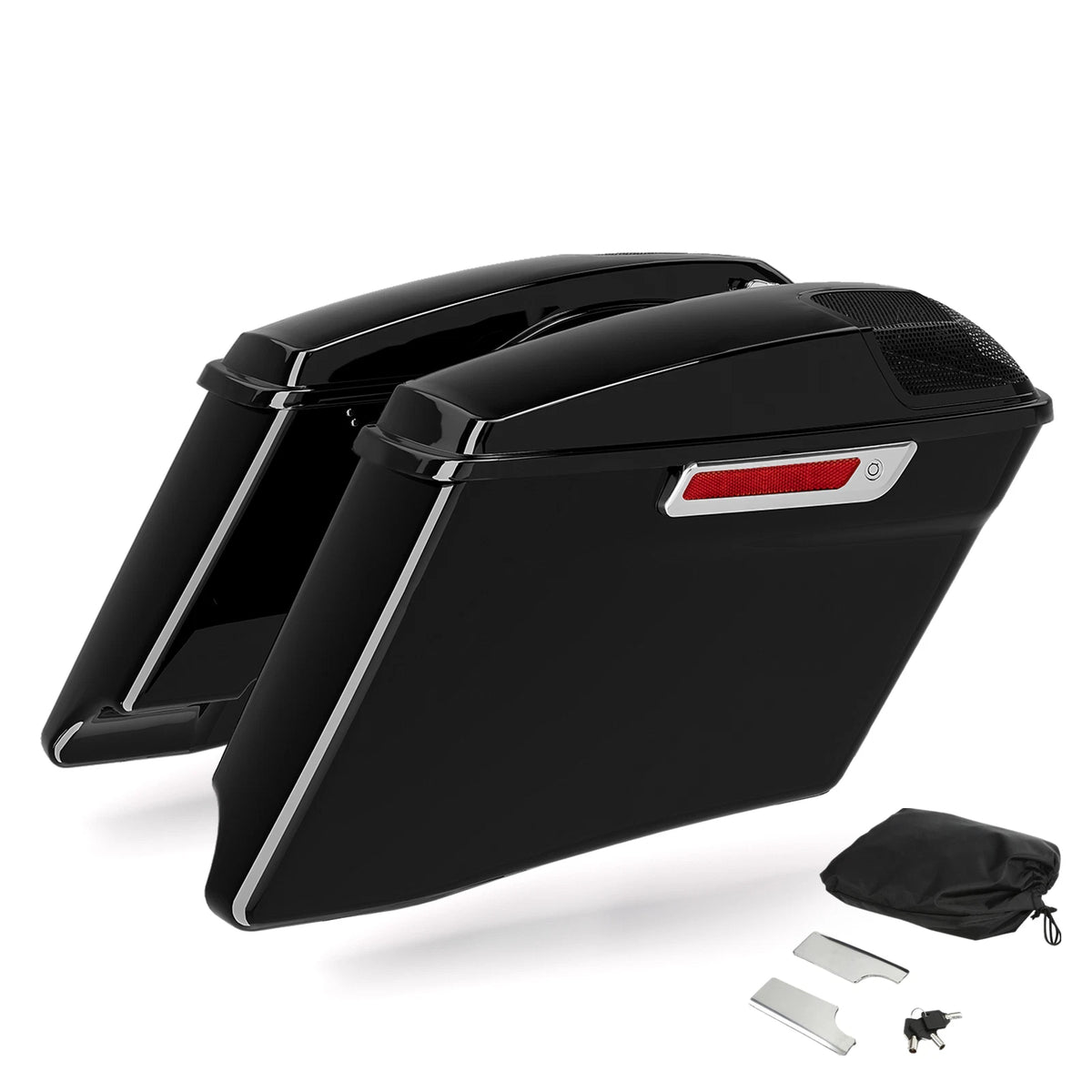 4" Extended Hard Saddlebags 5x7" Speaker Lids Fit For Harley CVO Touring 14-Up