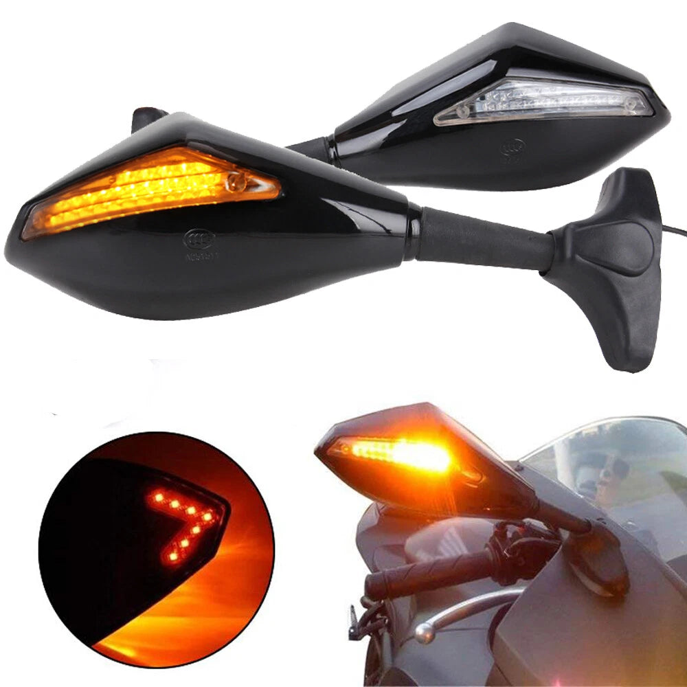 Motorcycle Rear View Side Mirror LED Turn Signal Light For Honda CBR650F 2014-16