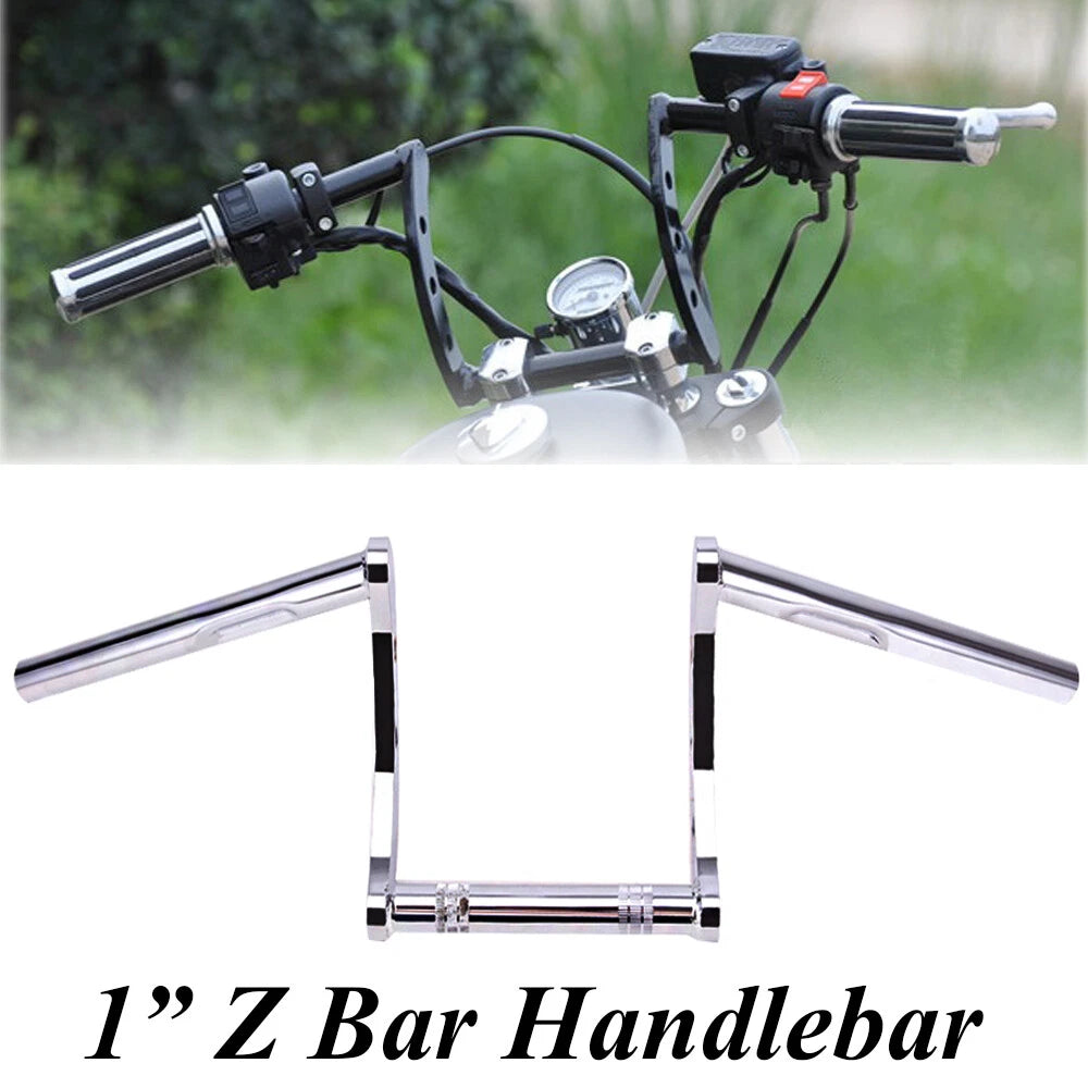 1'' Motorcycle Handlebars ZBar Drag Bars For Harley Honda Chopper Cruiser Bobber