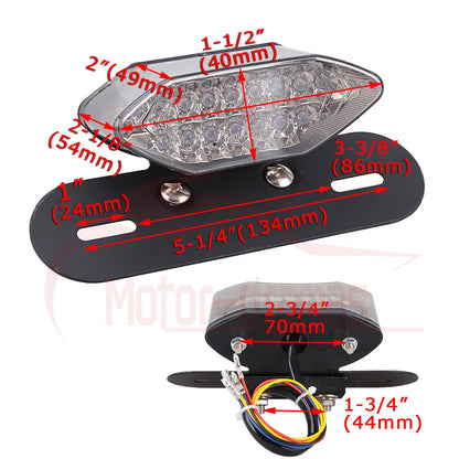12V Smoke 20LED Motorcycle Brake Tail Turn Signal License Plate Integrated Light
