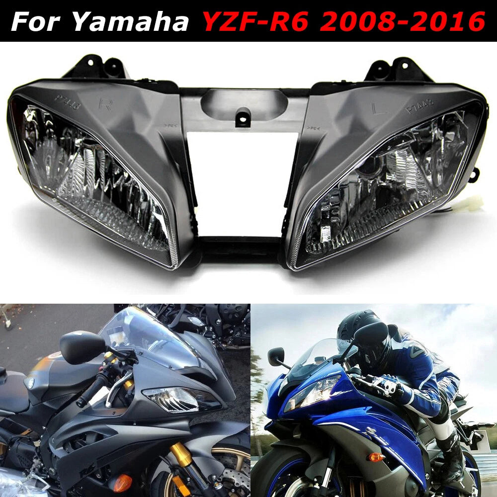 Headlight Assembly For Yamaha YZF R6 2008 2009 2010 2011 2012 2013 2014 2015 16