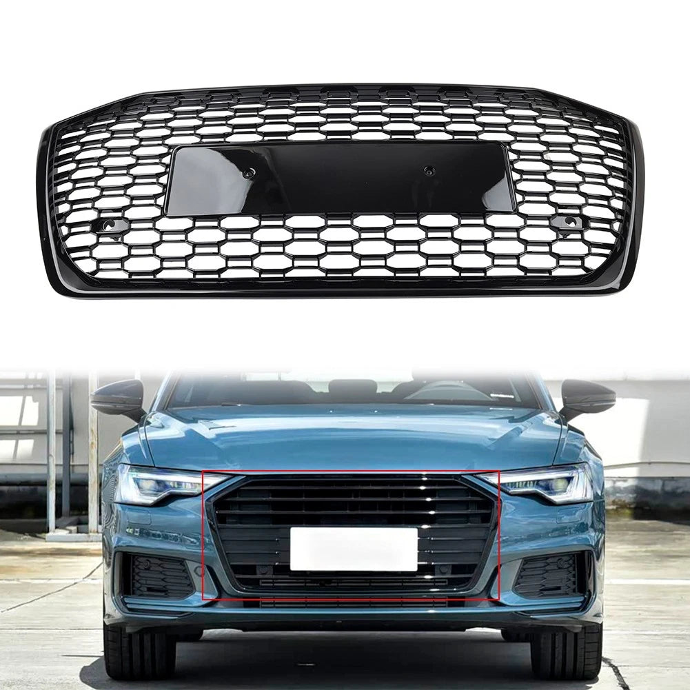 Front Bumper Honeycomb Mesh Grille For Audi A6 S6 C8 2019-2025