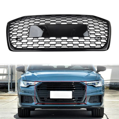 Front Bumper Honeycomb Mesh Grille For Audi A6 S6 C8 2019-2025