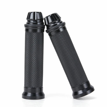 Black Motorcycle Hand Grips Rubber Gel 7/8" For Honda Suzuki Kawasaki Yamaha