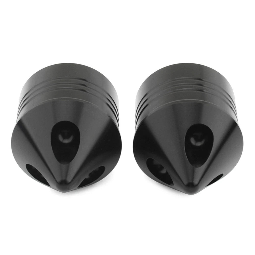 Front Wheel Axle Nut Covers Cap For Harley Touring Road Glide Dyna Softail Black