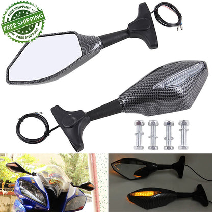 CUSTOM MOTORCYCLE LED TURN SIGNAL MIRRORS SMOKE For Yamaha YZF600R FZ6R R6 US