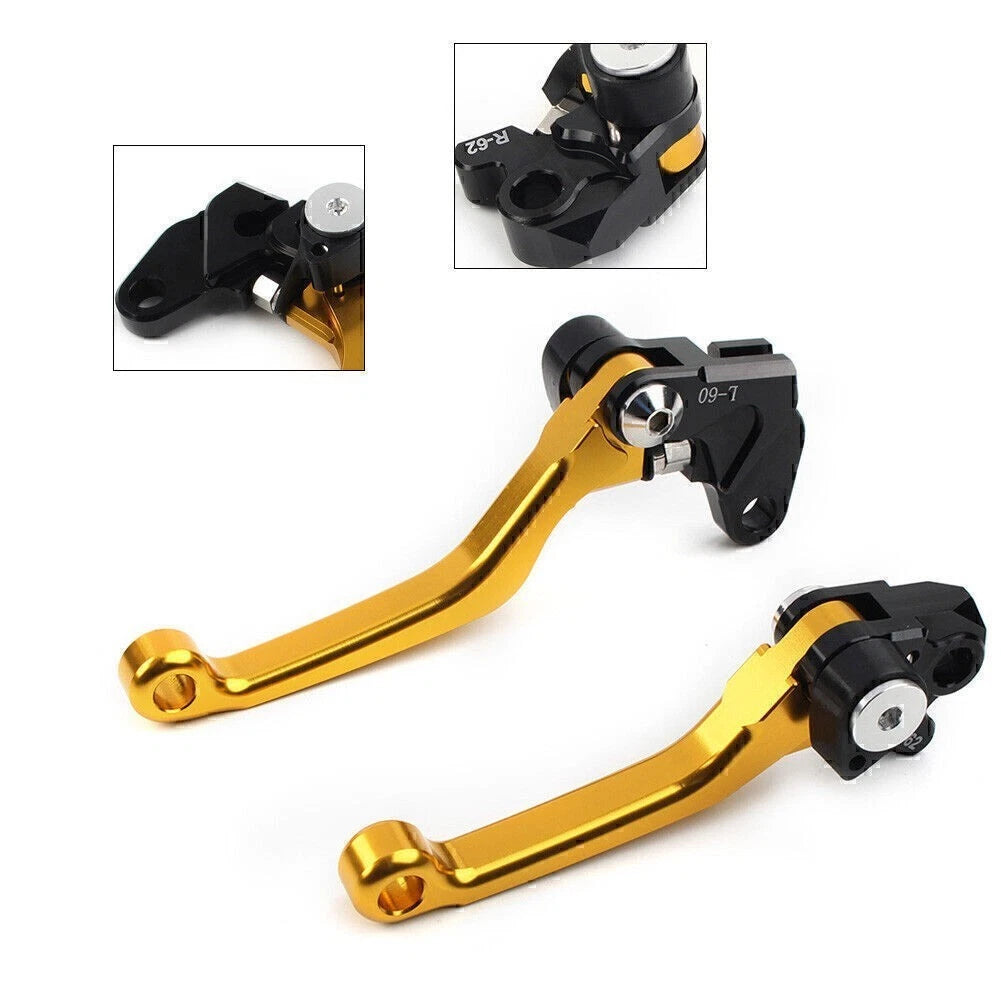CNC Pivot Brake Clutch Levers Gold For SUZUKI RM125 RM250 RM85 RM 85/125/250