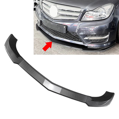 Front Bumper Spoiler For MBenz C Class W204 S204 Facelift 2011-14 Carbon Look