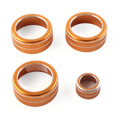 4x Console AC Climate Control Knob Ring Cover For Honda Civic 11th 2022+ Orange
