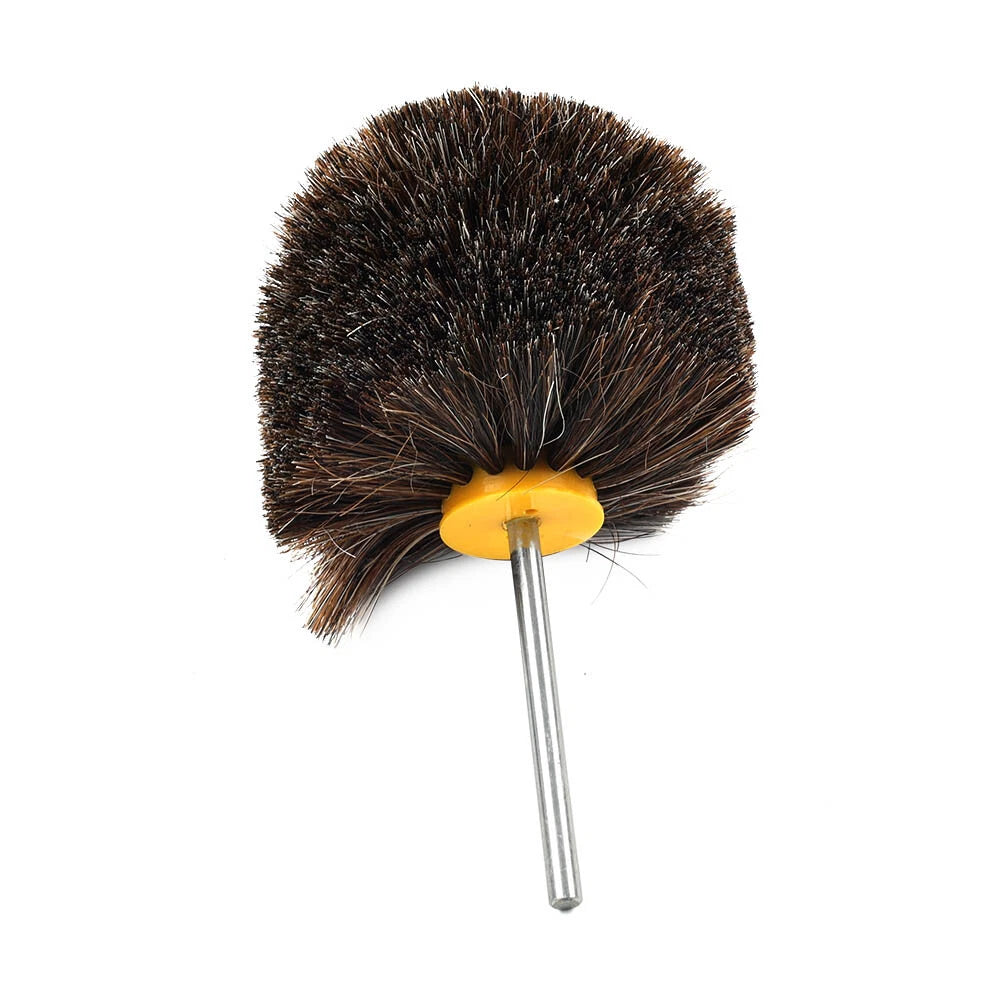 4" Horsehair Polishing Wheel Buffing Brush with Ball Head Wood Metal Rotary Tool