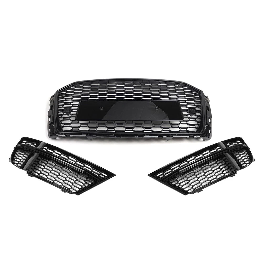 Front Honeycomb Grille With Fog Light Grille Cover Kit For Audi A3 2016-2019 US