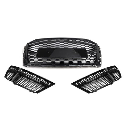 Front Honeycomb Grille With Fog Light Grille Cover Kit For Audi A3 2016-2019 US