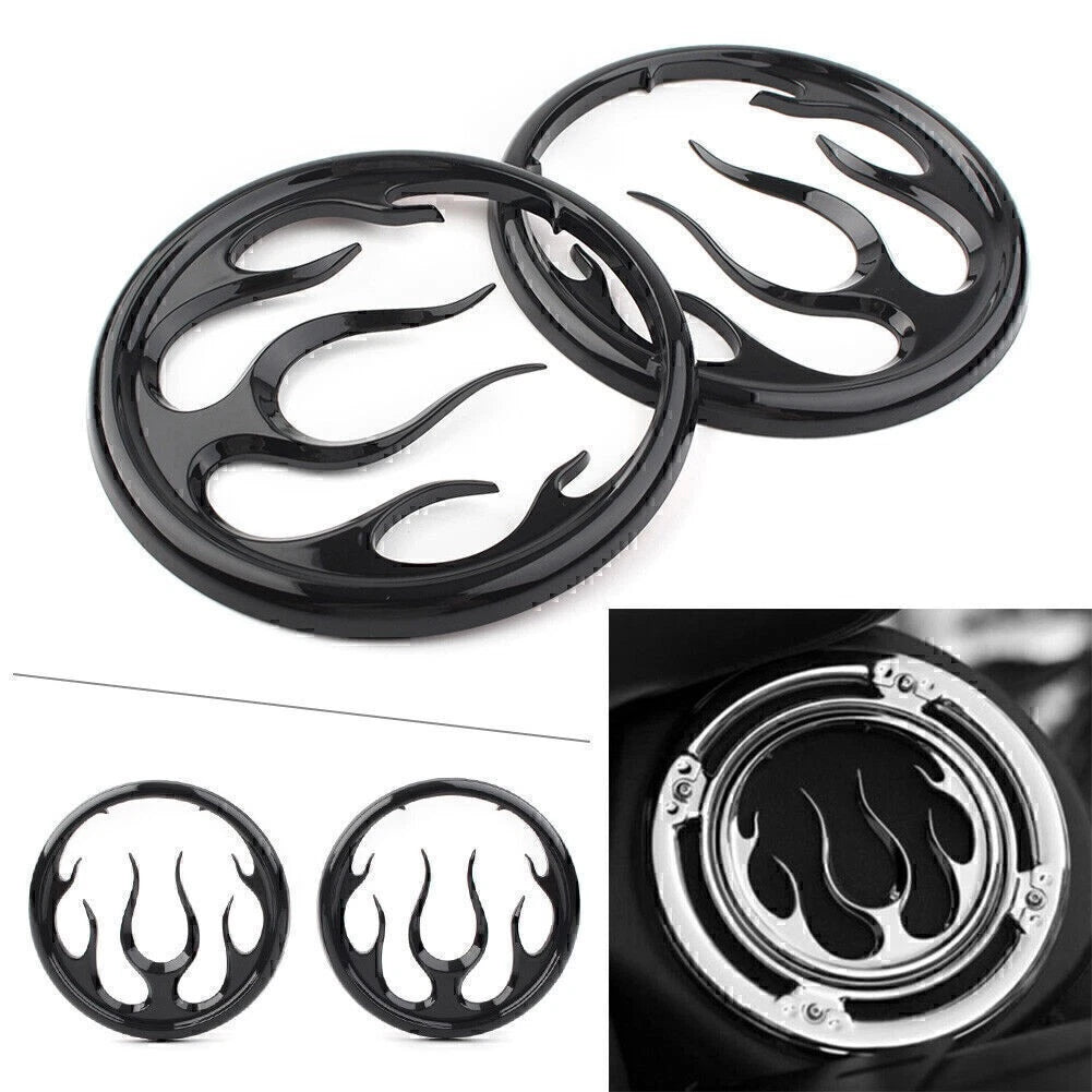 Flame Speaker Grill Accent Trim Cover for Harley Electra Street Glide Trikes