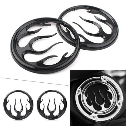 Flame Speaker Grill Accent Trim Cover for Harley Electra Street Glide Trikes